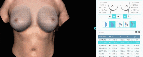 LifeViz 3D隆乳模擬系統-型號模擬